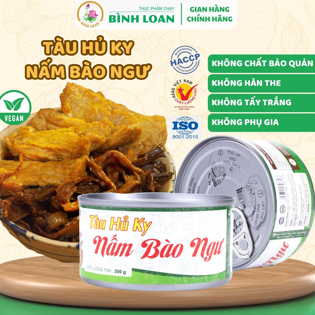 TÀU HỦ KY NẤM BÀO NGƯ