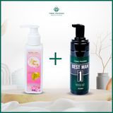  Combo Dung dịch vệ sinh nữ Rose Merry 120ml - Dung dịch vệ sinh Nam Nữ Best Man 150ml 