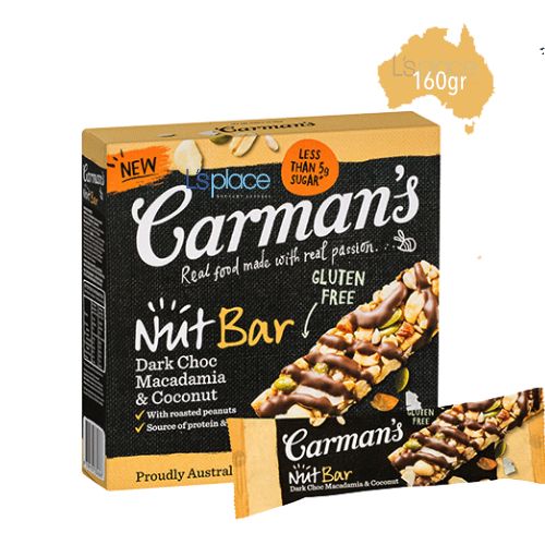 Carman’s Thanh ngũ cốc hỗn hợp hạt socola đên, macadamia và dừa