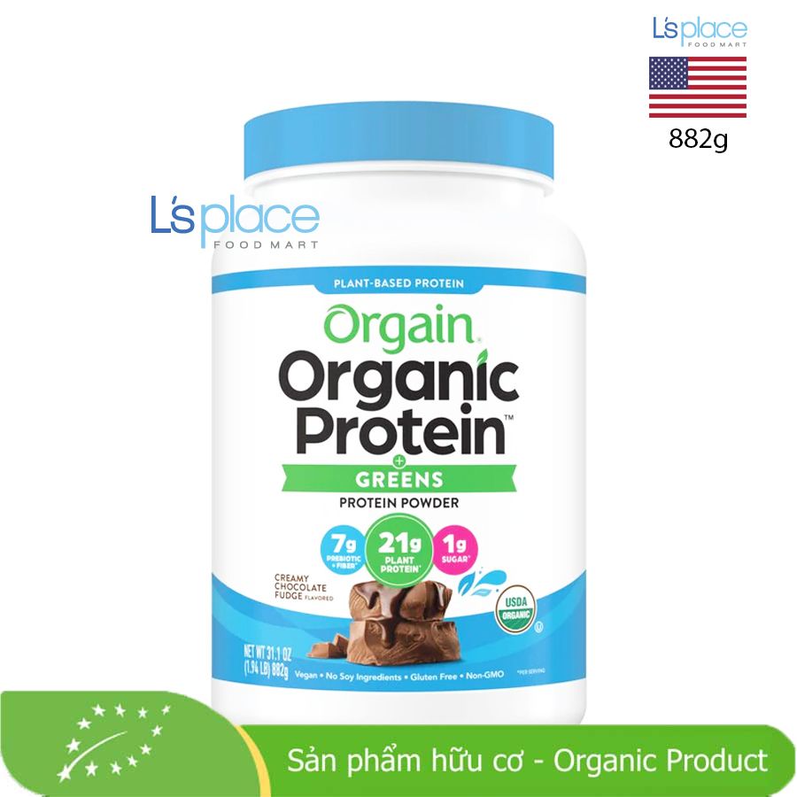 Orgain Bột uống Protein Greens hữu cơ vị socola ngậy hộp nhỏ