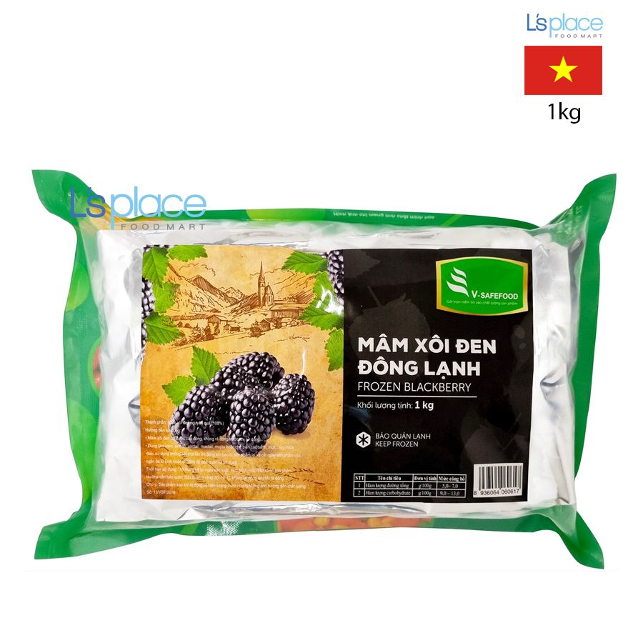 V-Safefood Mâm xôi đen đông lạnh gói lớn