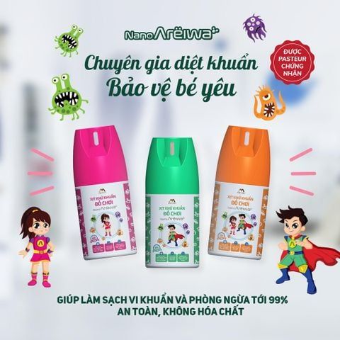  [HMK] Xịt Khử Khuẩn Đồ Chơi Nano Areiwa Chai 150ml  - Bảo vệ trẻ nhỏ, an tâm sạch khuẩn 