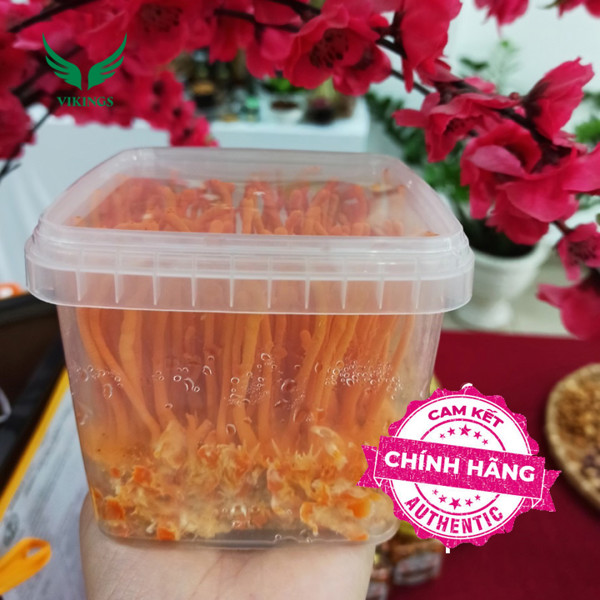 Đông Trùng Hạ Thảo Tươi - Hủ Vuông 200gram - Hoạt chất cao - Hỗ trợ hồi phục hậu Covid