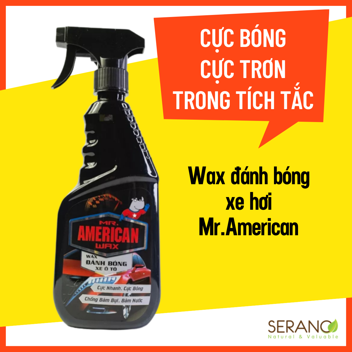 Wax đánh bóng xe hơi - Mr.American Wax chai 500ml