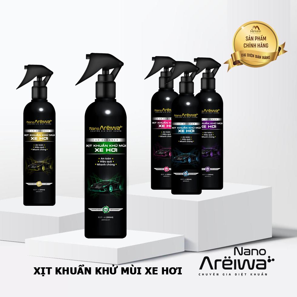 Chai Xịt Khuẩn Khử Mùi Xe Hơi Nano Areiwa 200ml - Mùi ngẫu nhiên
