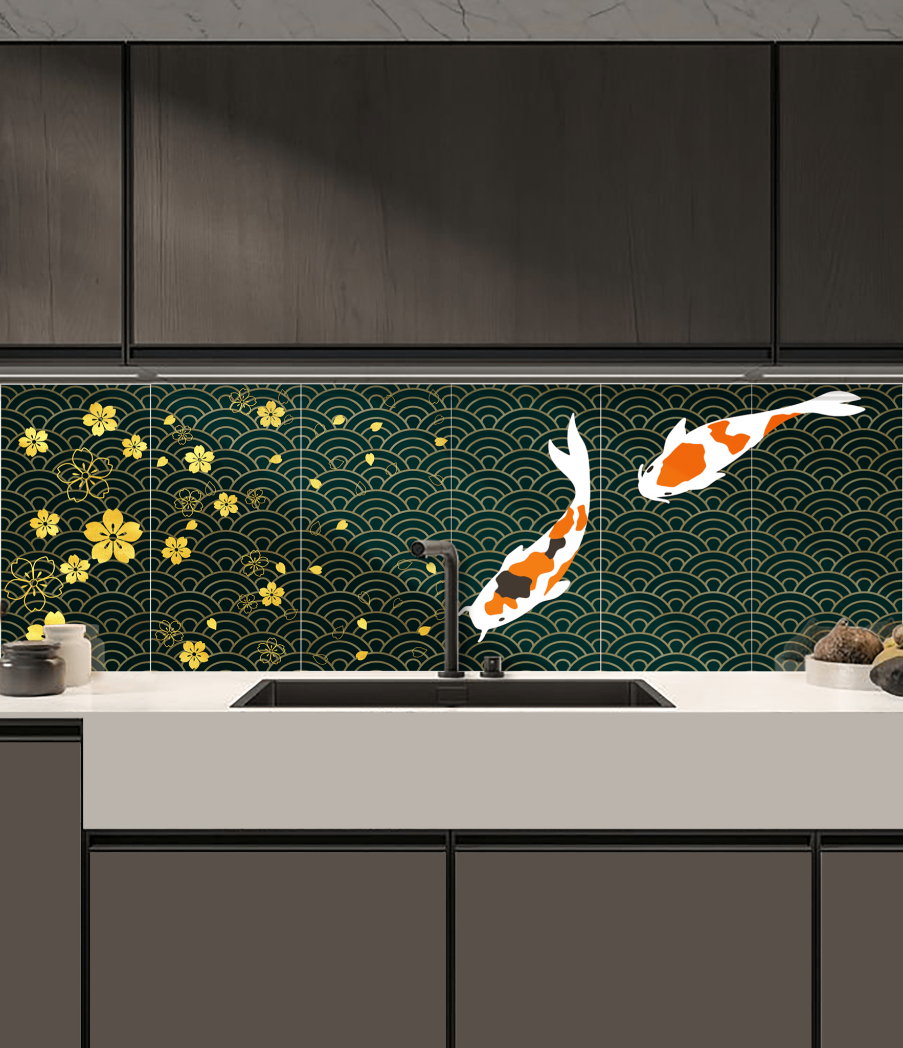 Gạch in hoạ tiết KOI FISH