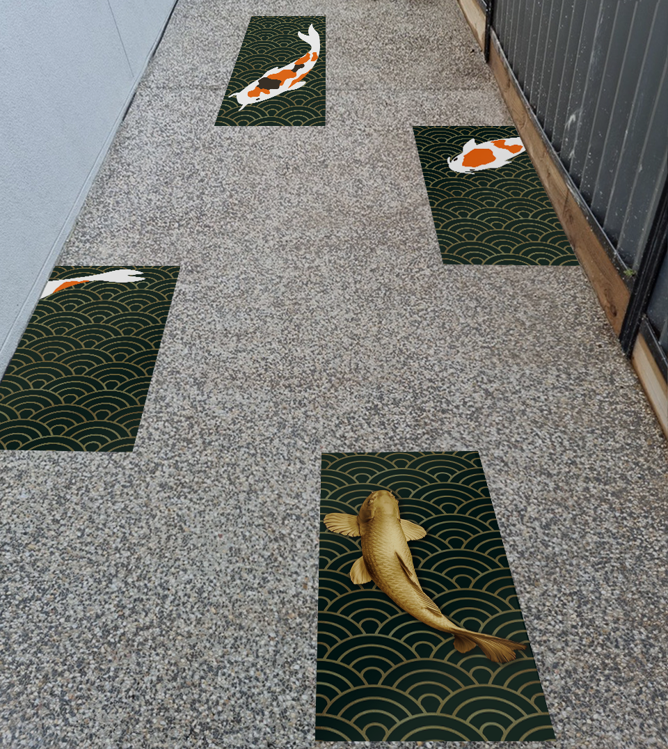 Gạch in hoạ tiết GOLDEN KOI FISH