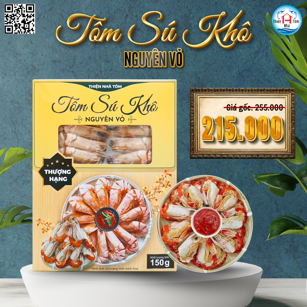 Tôm Sú Khô Nguyên Vỏ Thượng Hạng