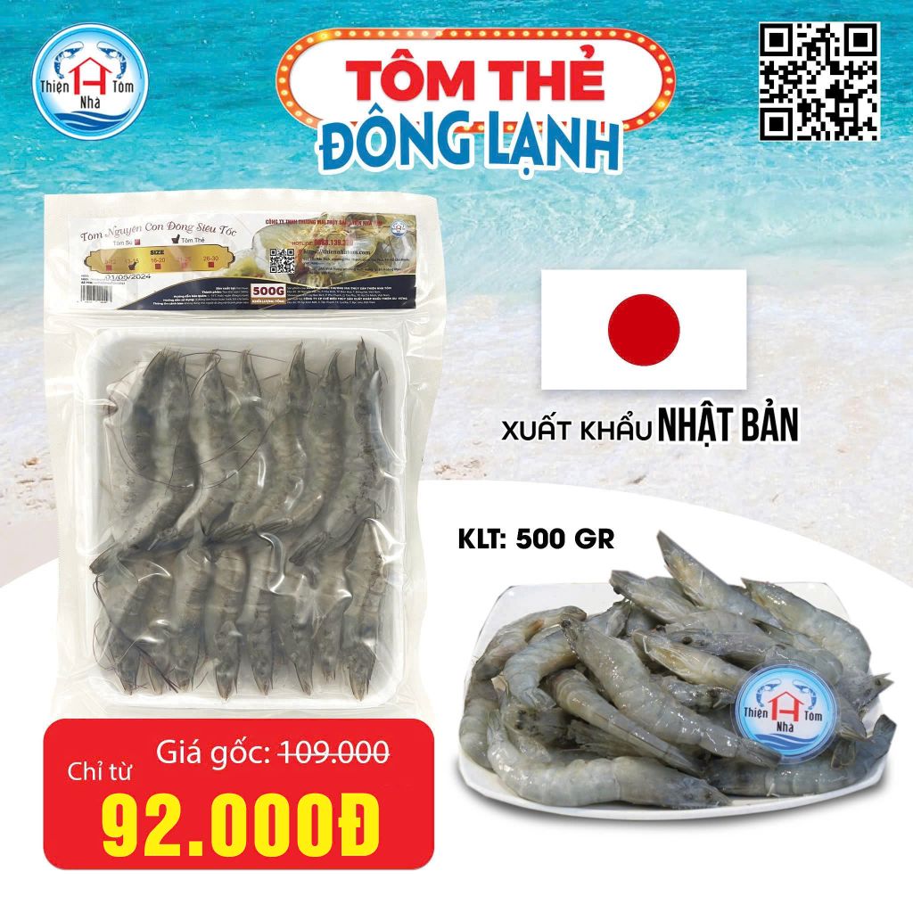 Tôm Thẻ Nguyên Con Đông Siêu Tốc Khay 500GR