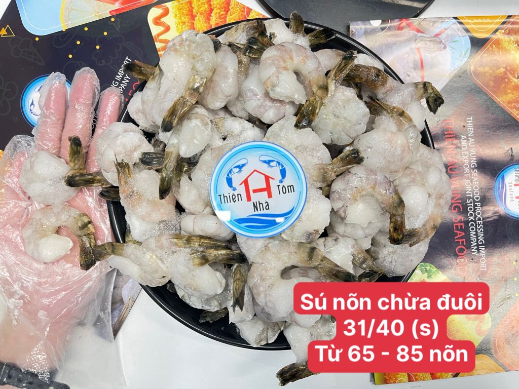 Tôm Sú Lột Nõn Chừa Đuôi (Giòn-Ngọt) Khay 500G
