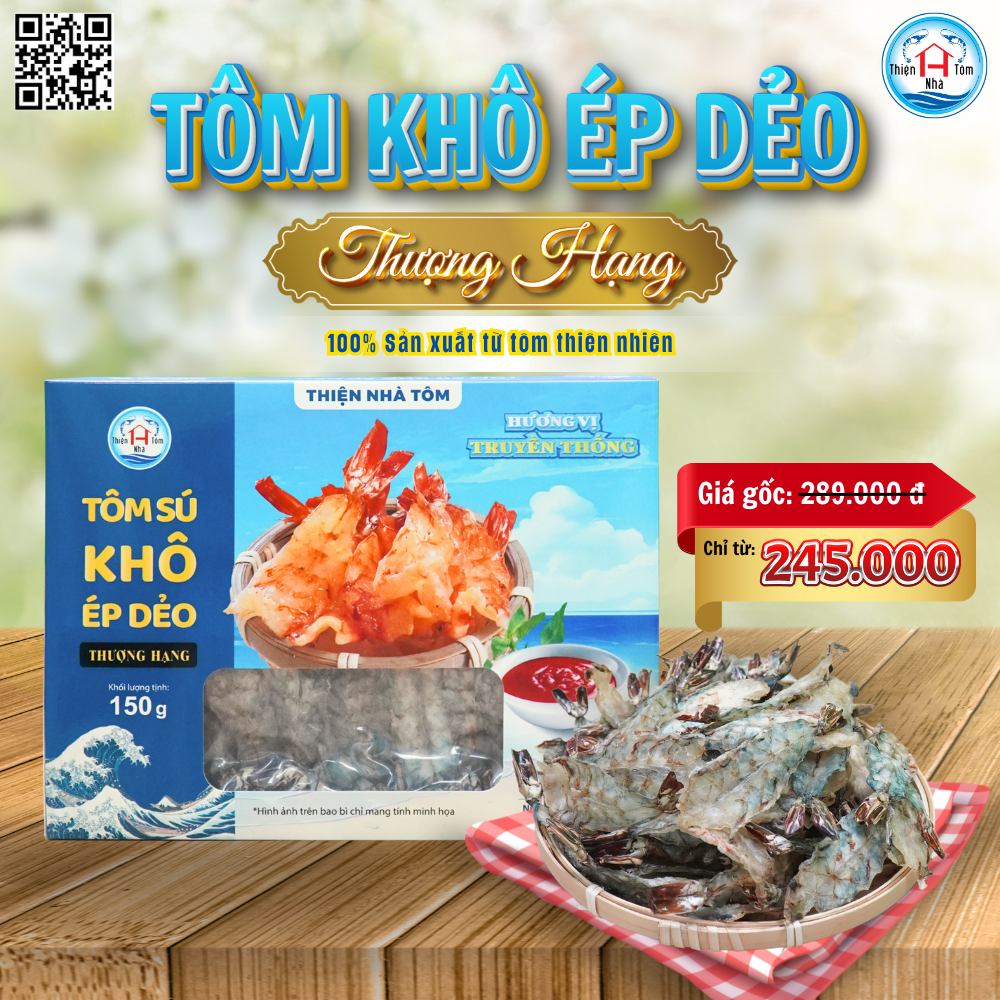 Tôm Sú Khô Ép Dẻo Thượng Hạng