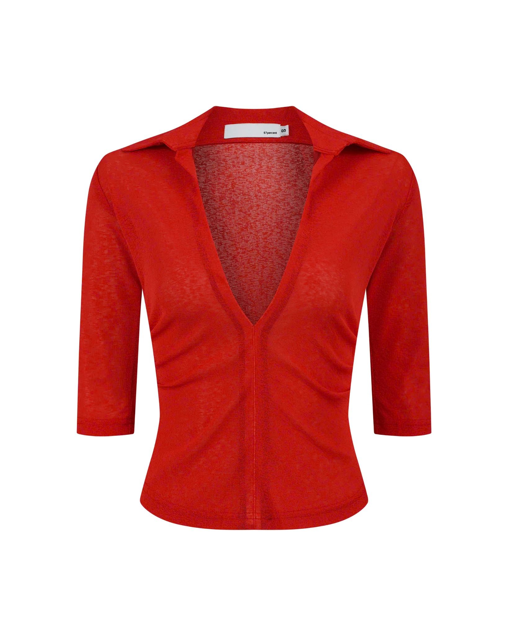 LOW NECKED TOP PAPER RED