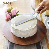  Bàn xoay bánh kem bằng gỗ 33cm kèm bộ dụng cụ chà láng 