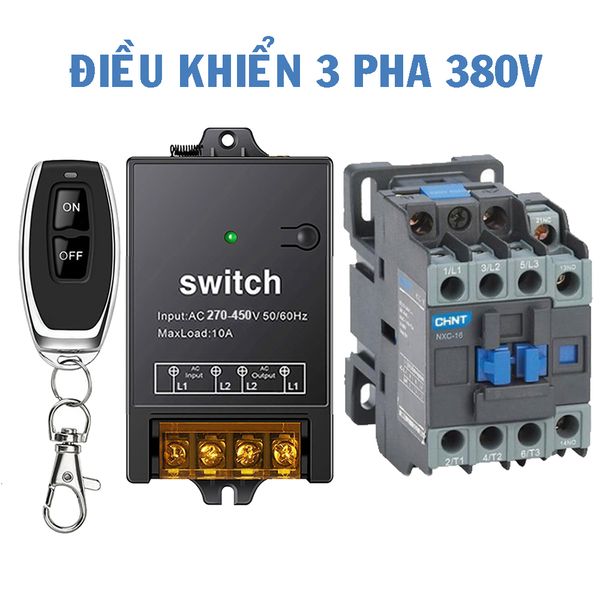  Công tắc điều khiển từ xa 3 pha 380v 100m công suất lớn 