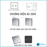  Chuông cửa không dây CACAZI có nút ấn không cùng pin bản 86 cao cấp 