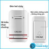  Chuông cửa không dây CACAZI bản 35 có nút ấn không cần dùng pin năm 2023 