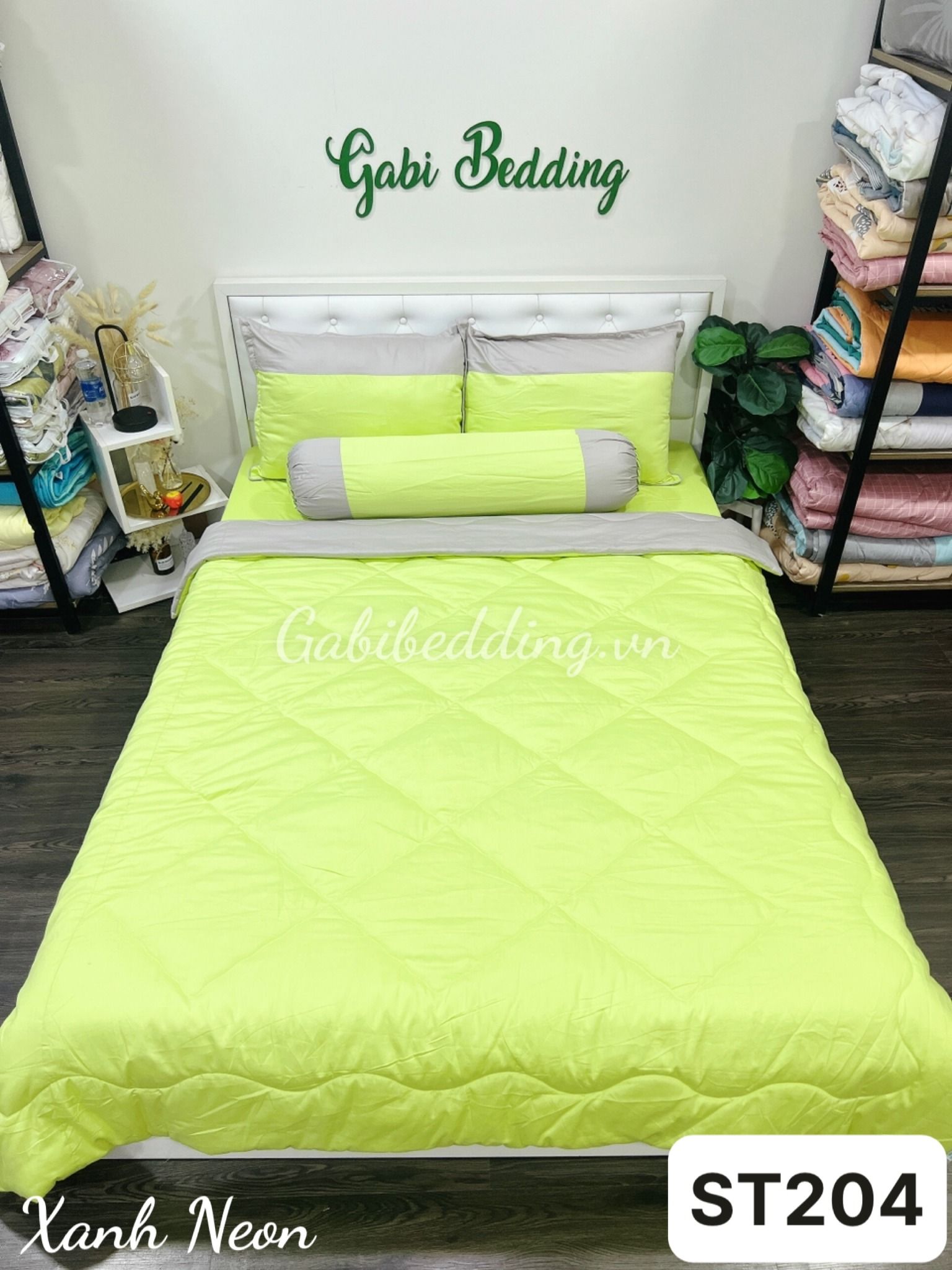 Satin Xanh Neon