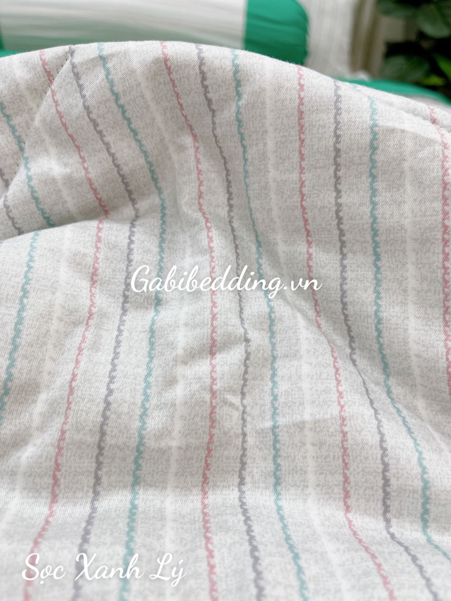 Satin Sọc Xanh Lý