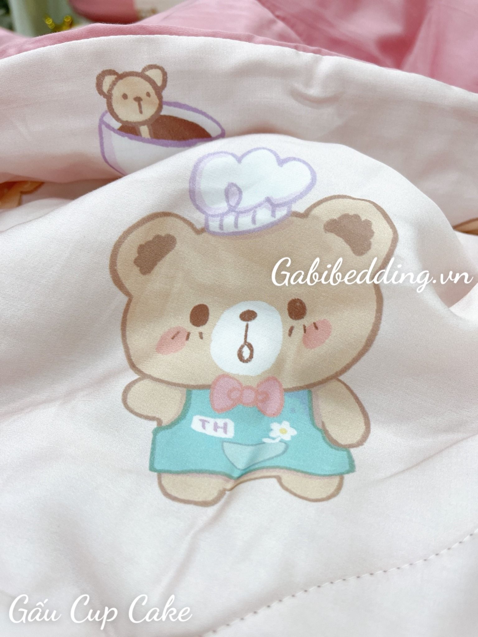 Lụa Tơ Tằm Gấu Cup Cake