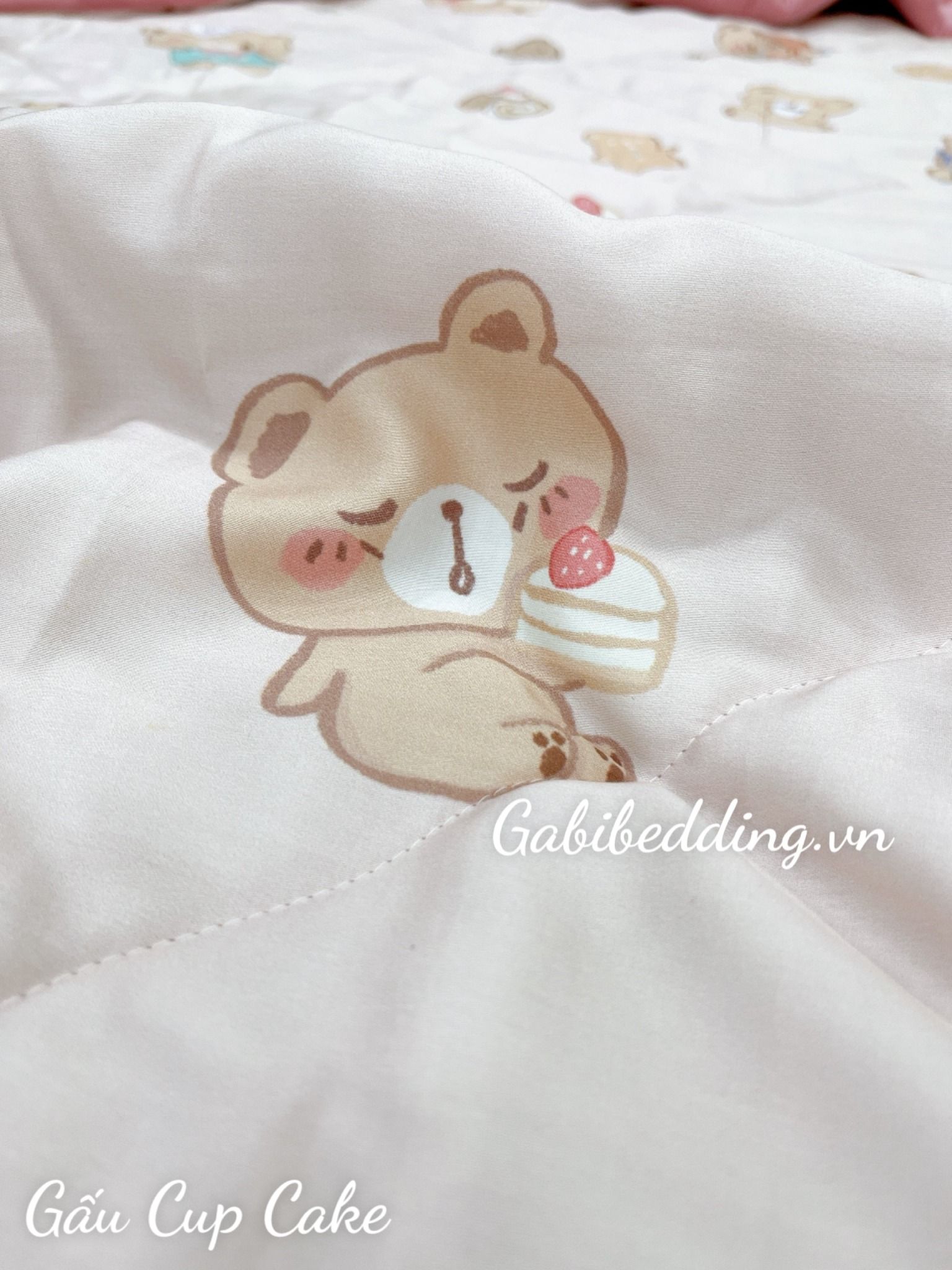 Lụa Tơ Tằm Gấu Cup Cake