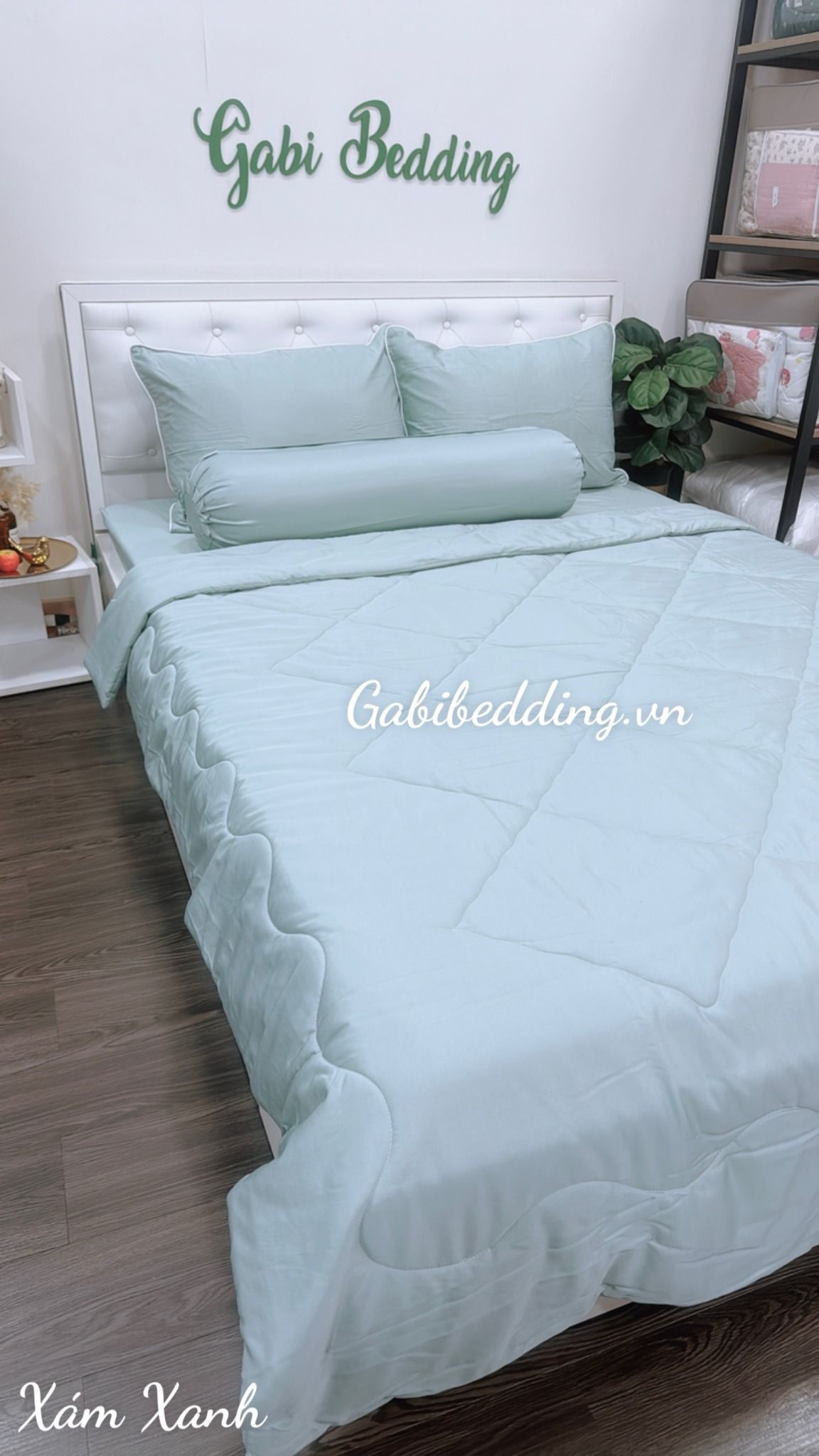 Tencel Xám Xanh Trơn