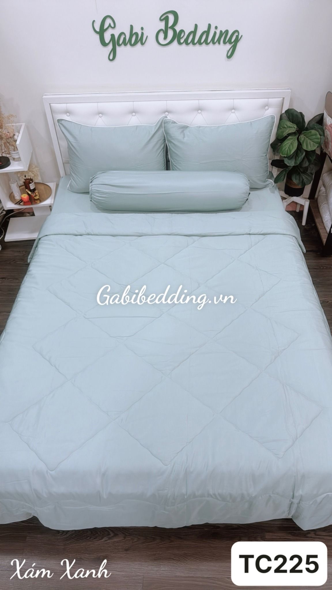 Tencel Xám Xanh Trơn