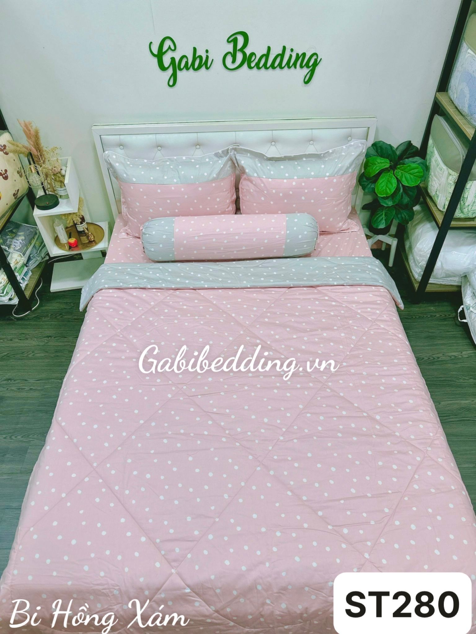 Satin Bi Hồng Xám