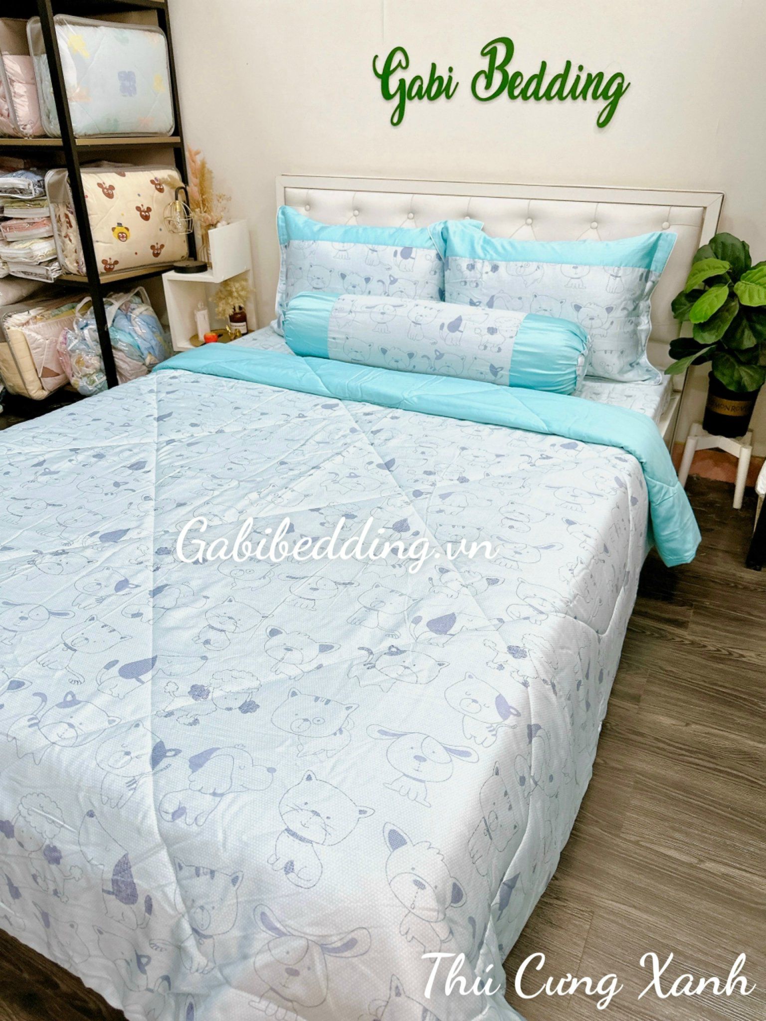 Lụa Tơ Tằm Thú Cưng Xanh