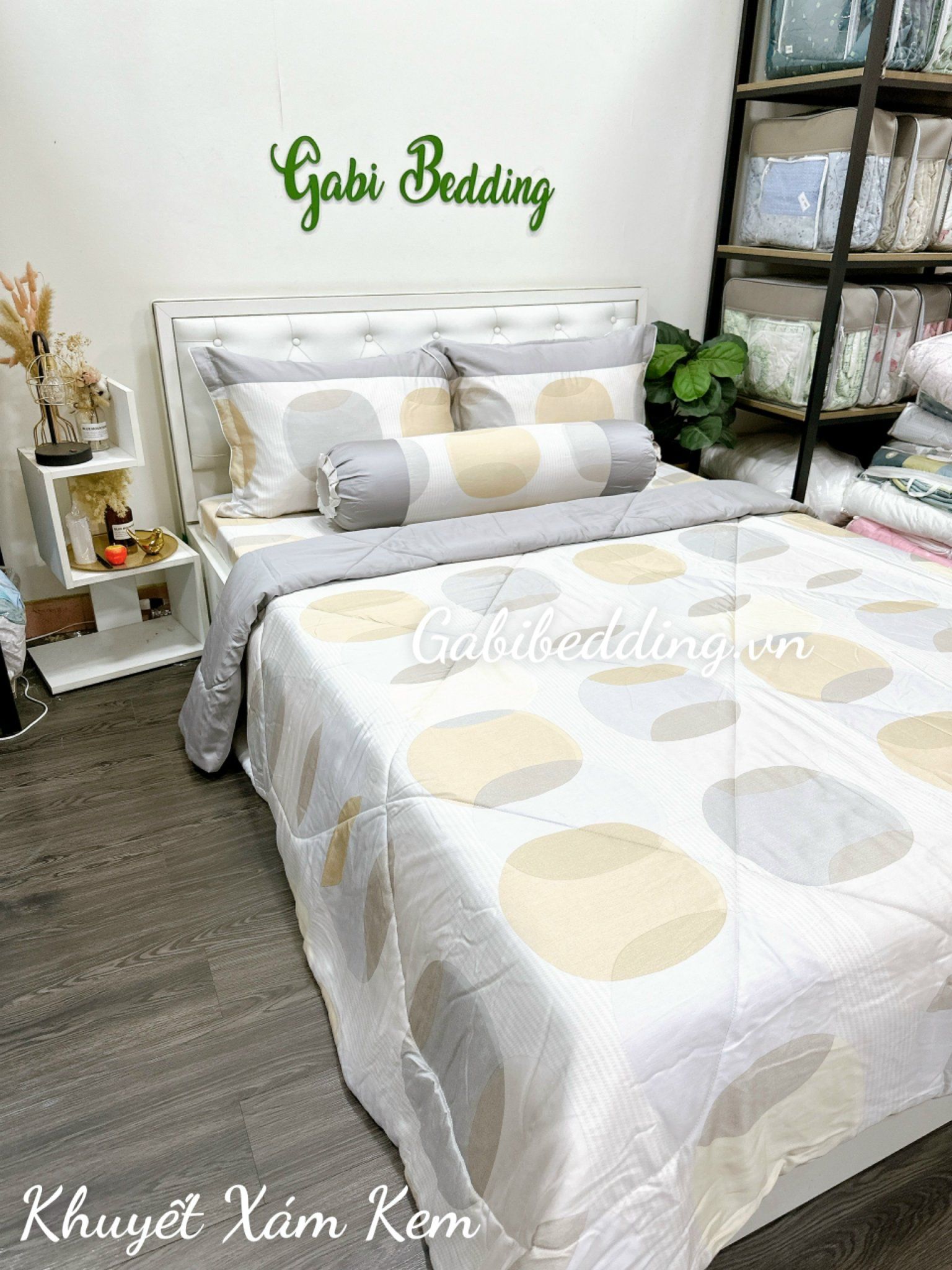 Lụa Tơ Tằm Khuyết Xám Kem