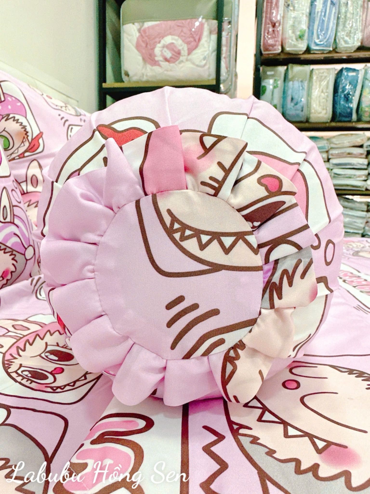 Tencel Labubu Hồng Sen