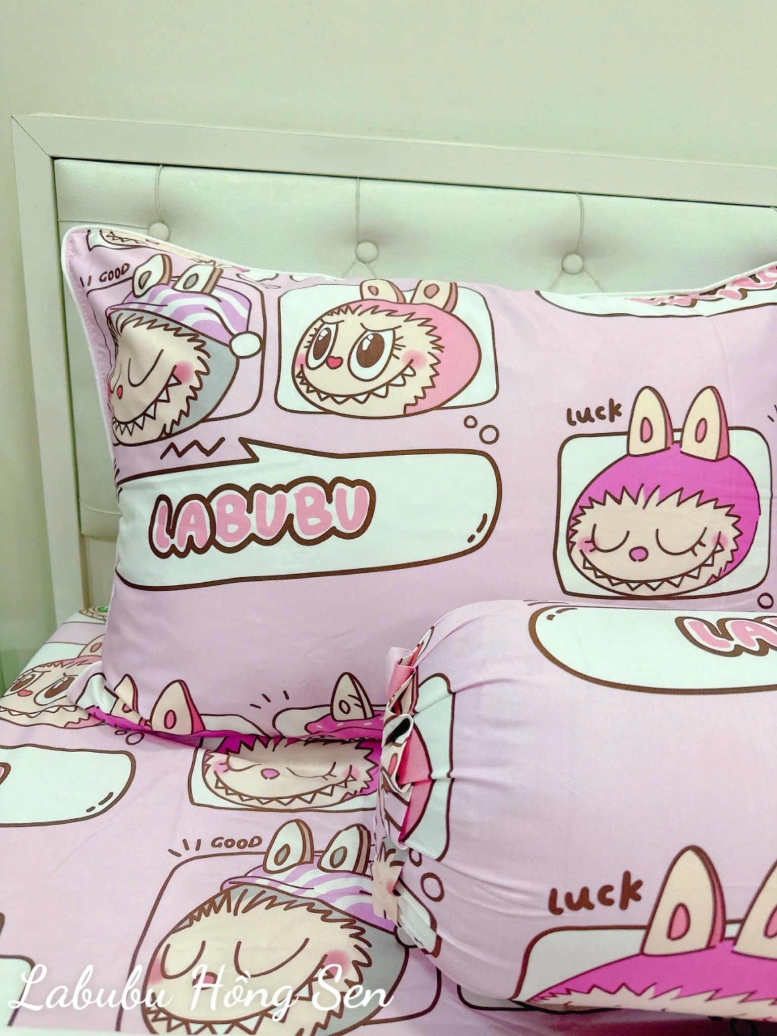 Tencel Labubu Hồng Sen