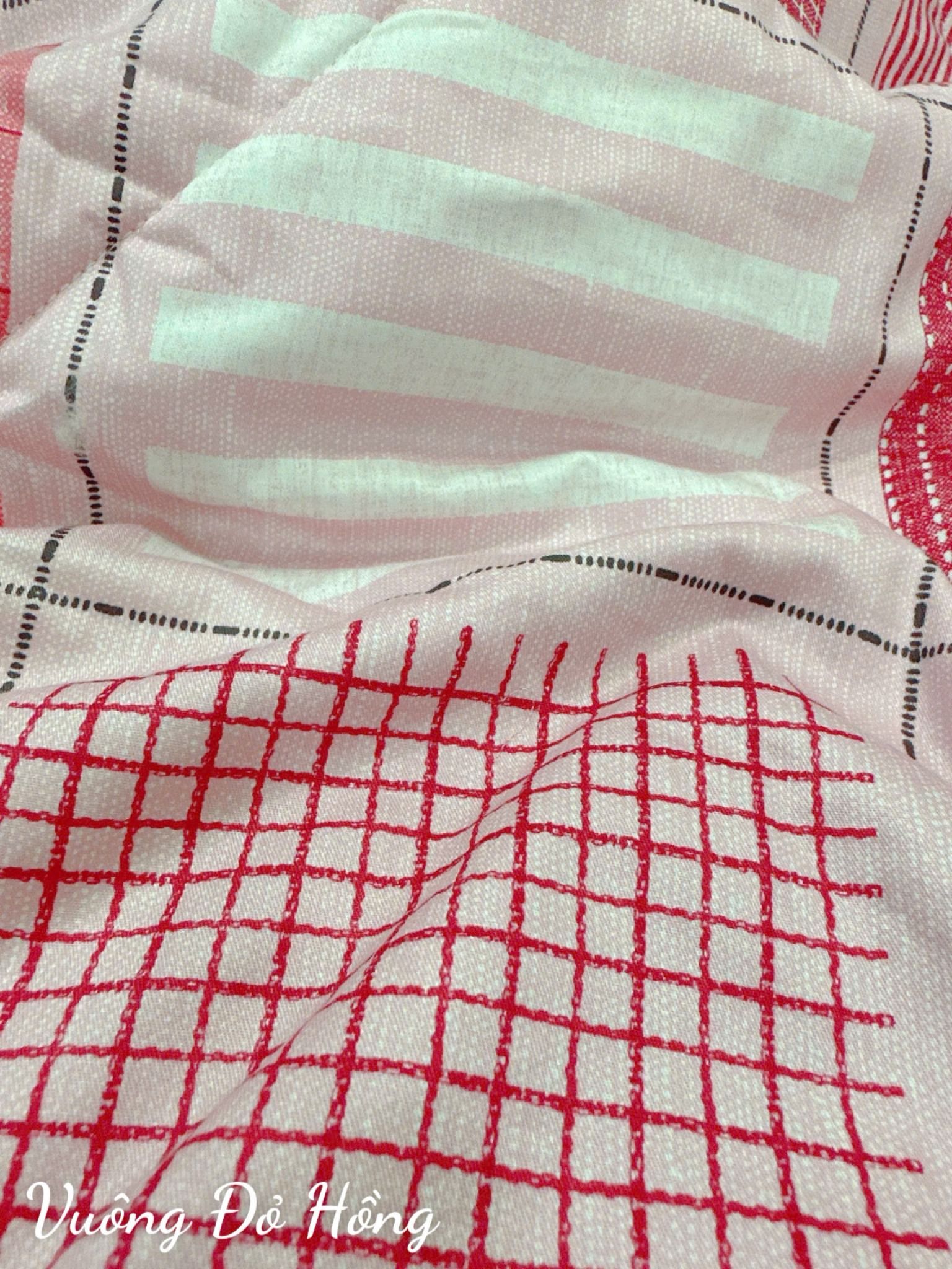 Satin Vuông Đỏ Hồng