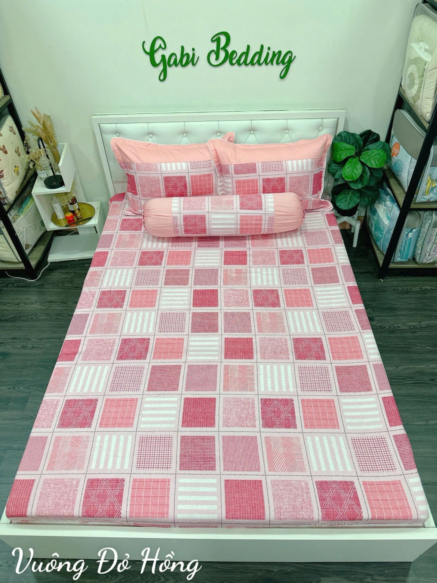 Satin Vuông Đỏ Hồng