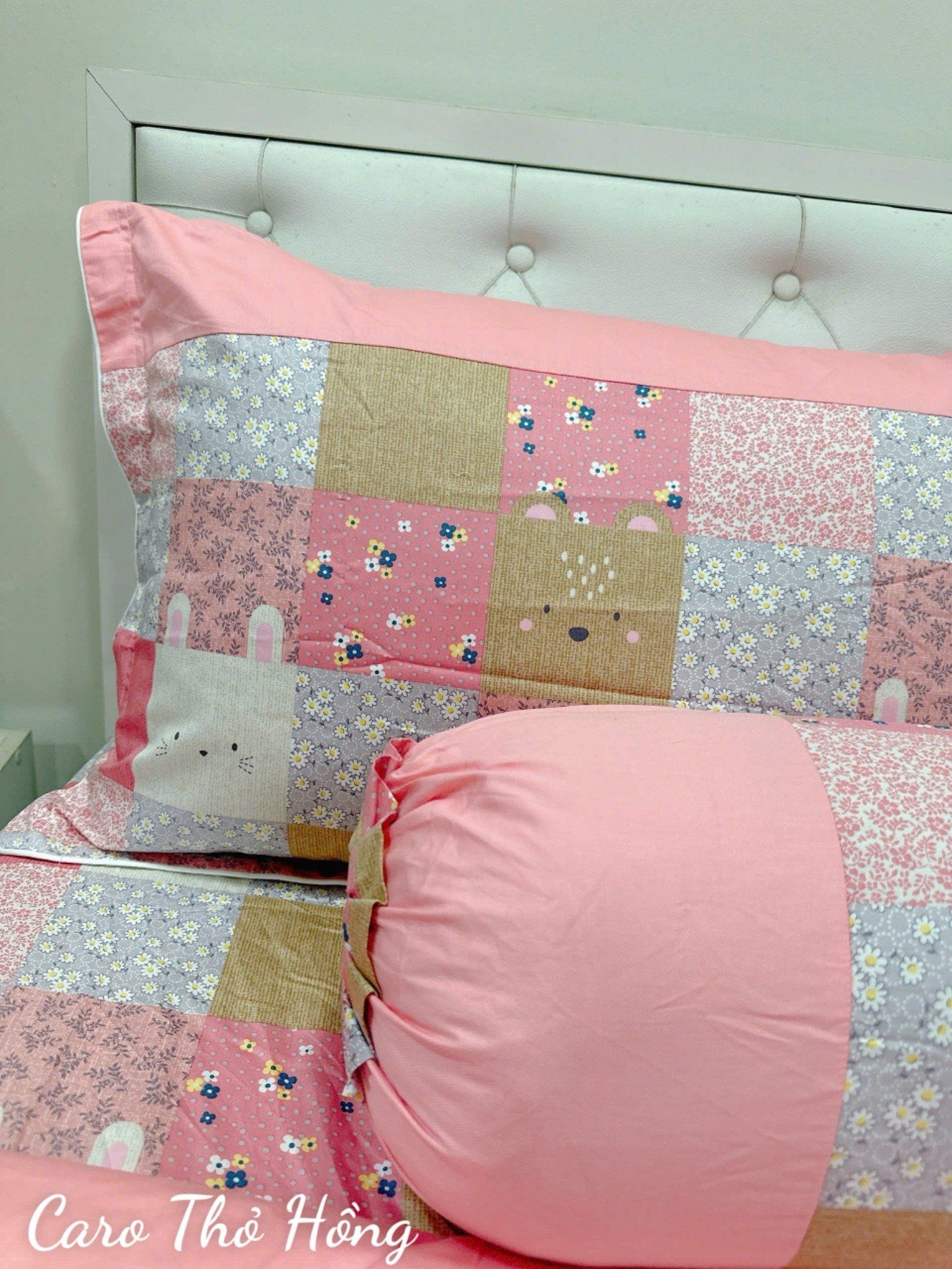 Satin Caro Thỏ Hồng