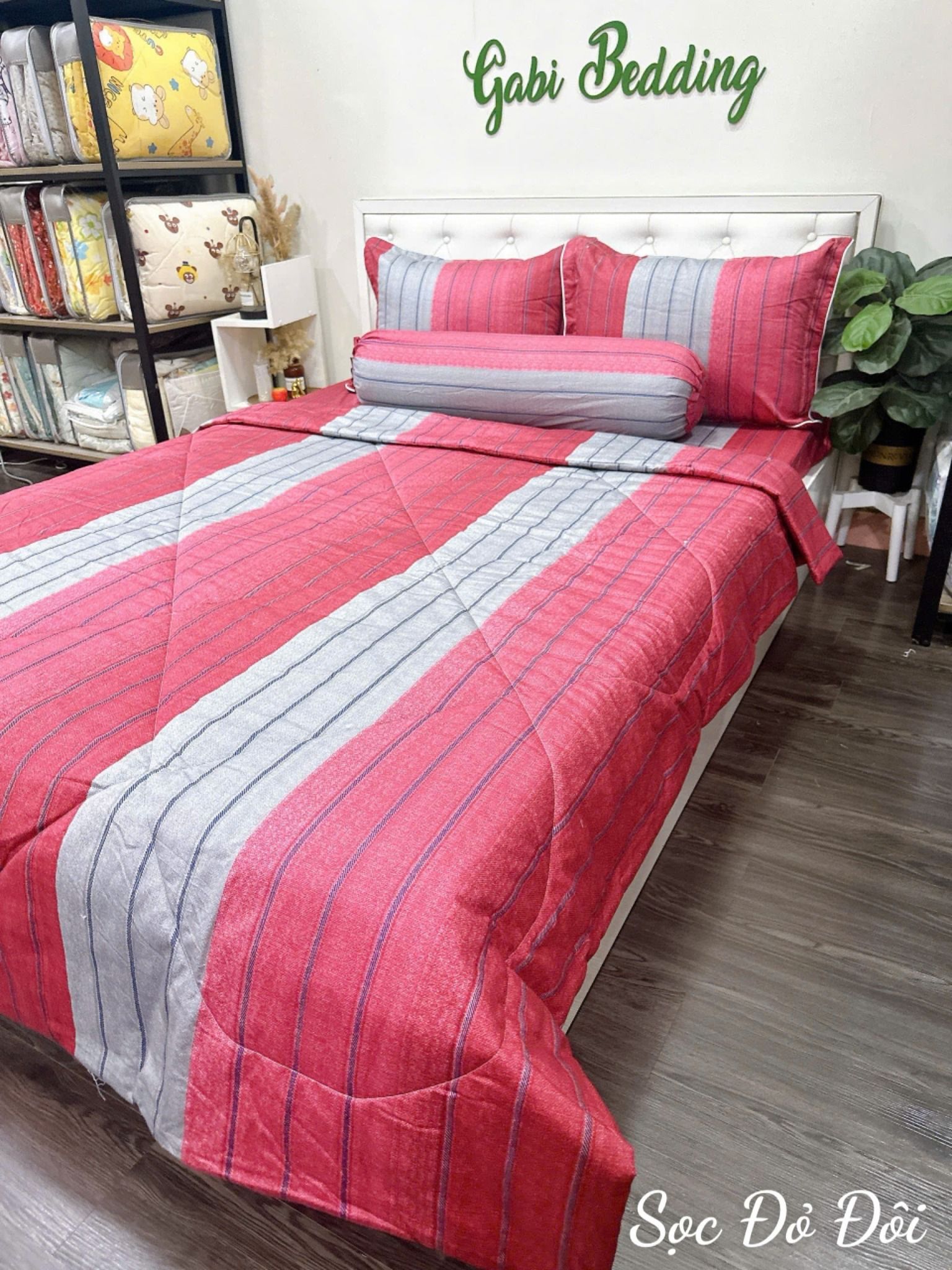 Satin Sọc Đỏ Đôi