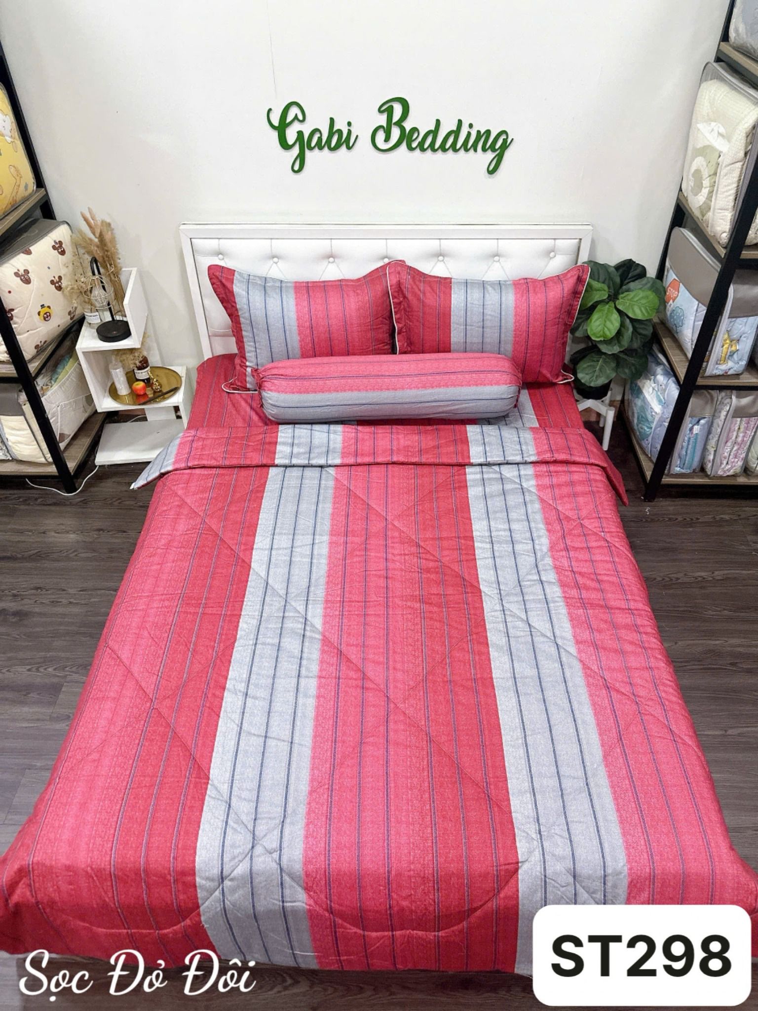 Satin Sọc Đỏ Đôi