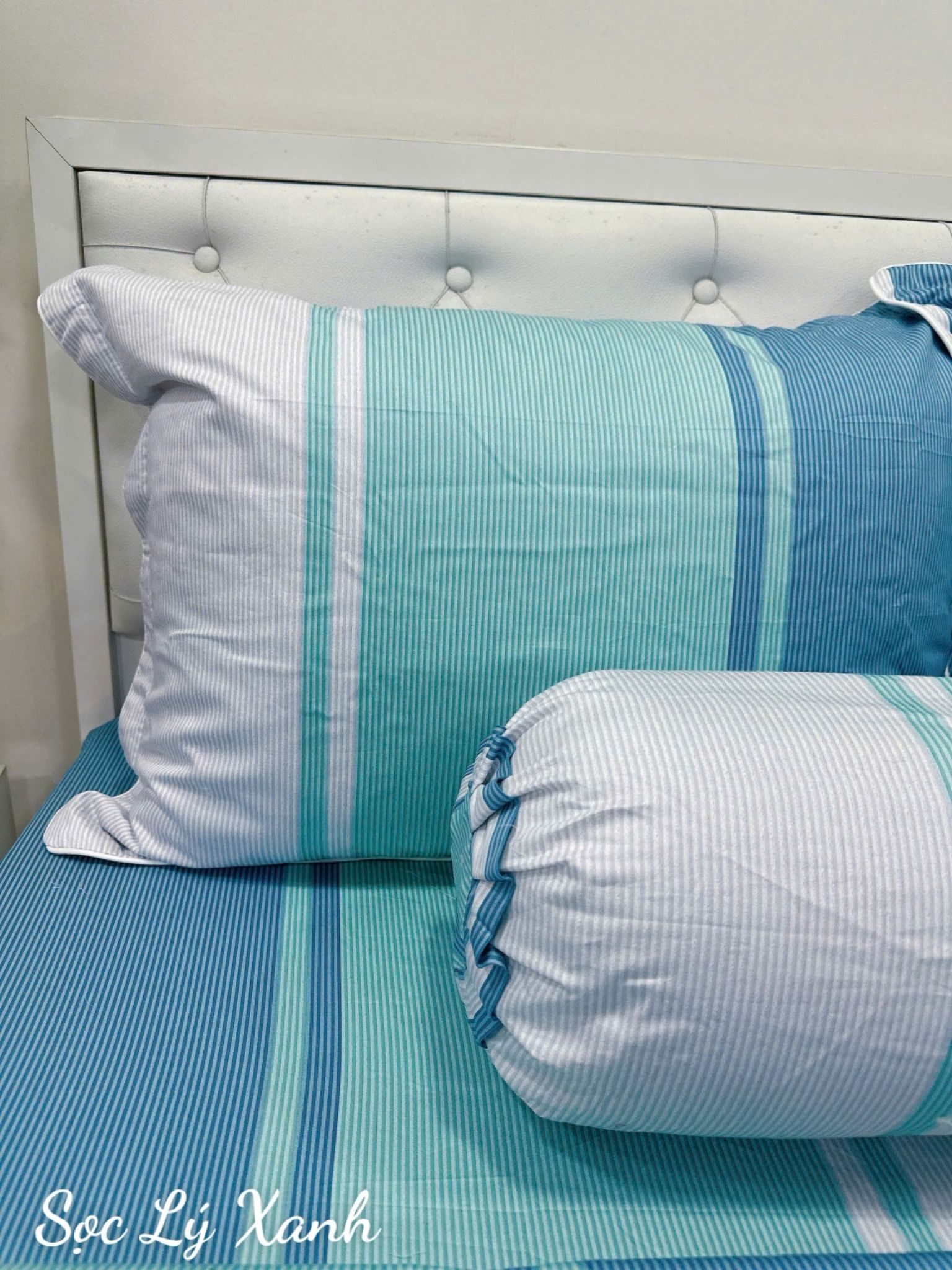 Satin Sọc Lý Xanh