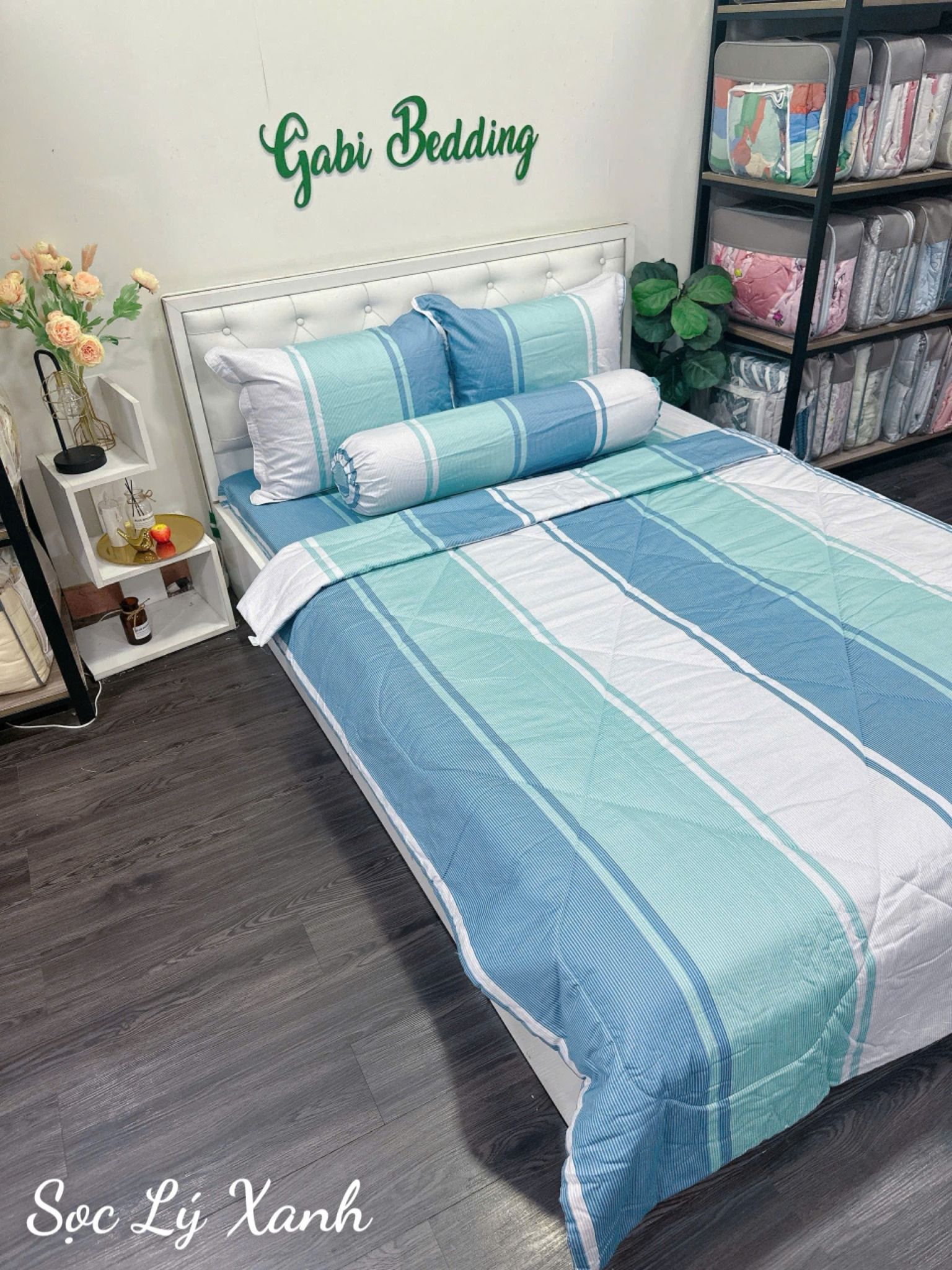 Satin Sọc Lý Xanh