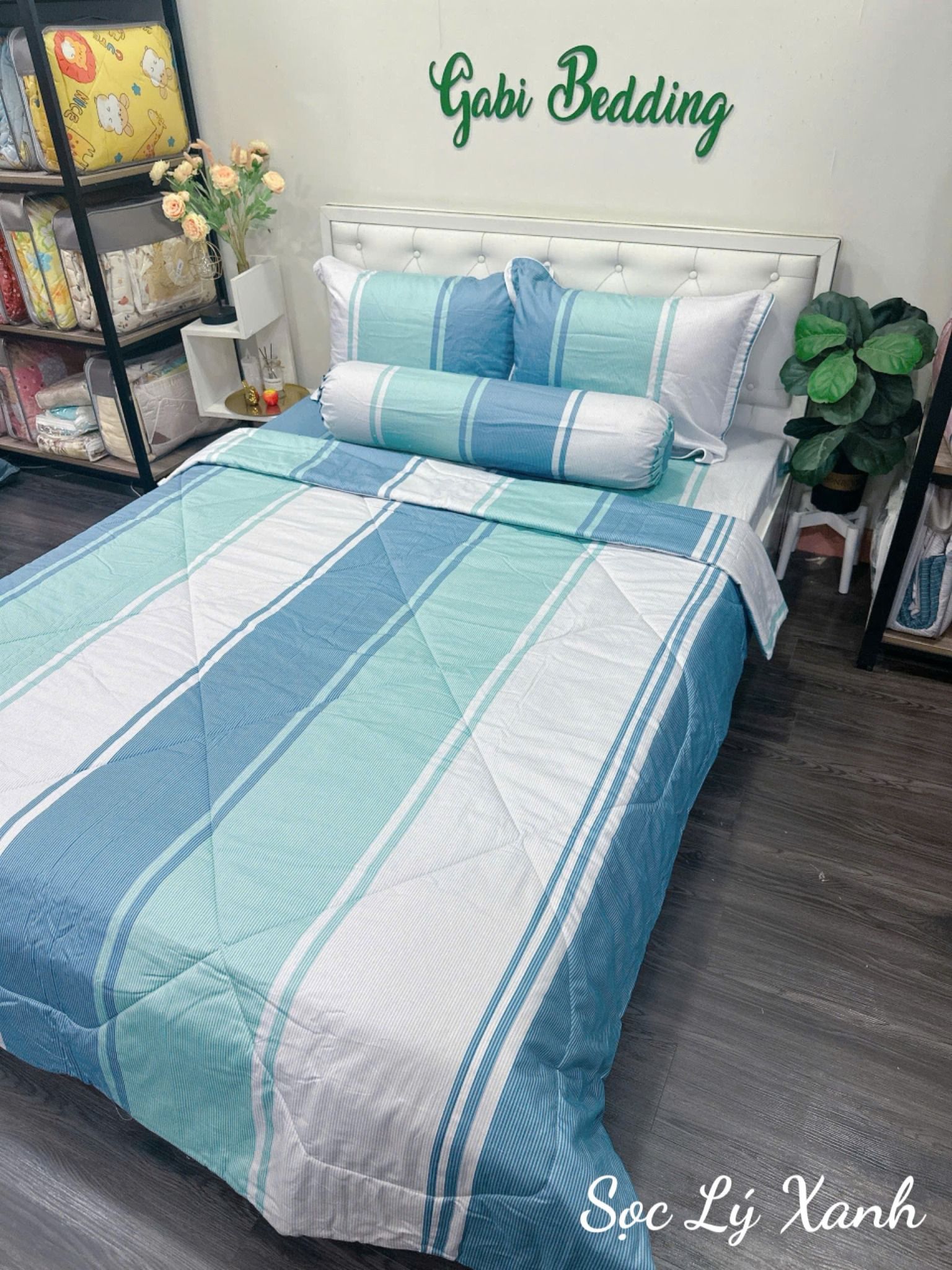 Satin Sọc Lý Xanh