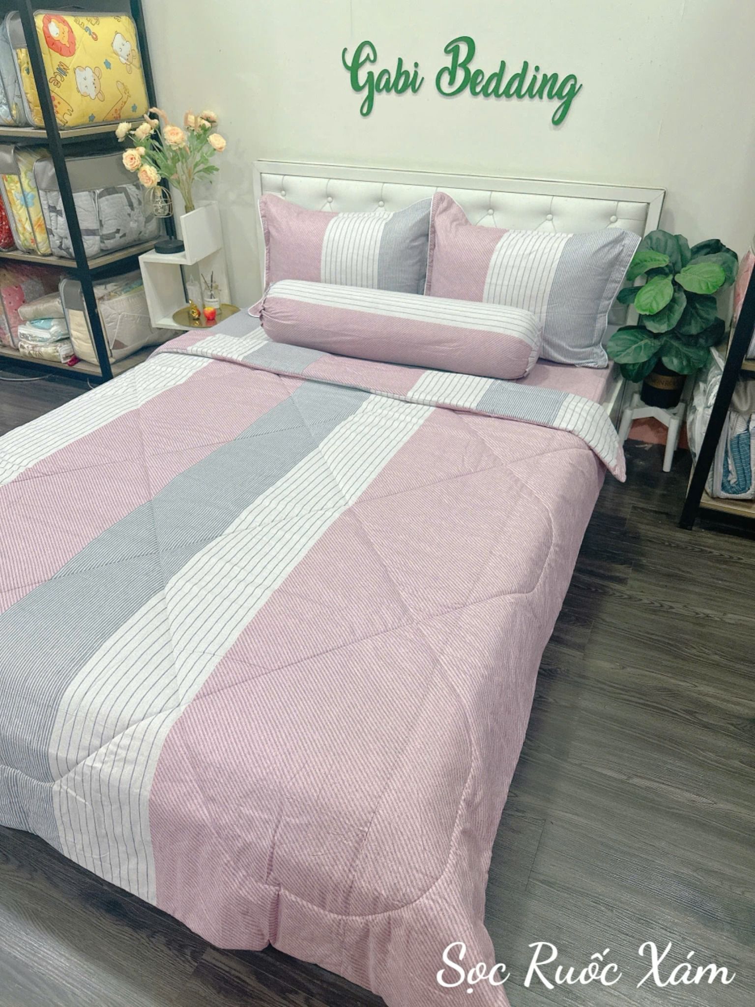Satin Sọc Ruốc Xám