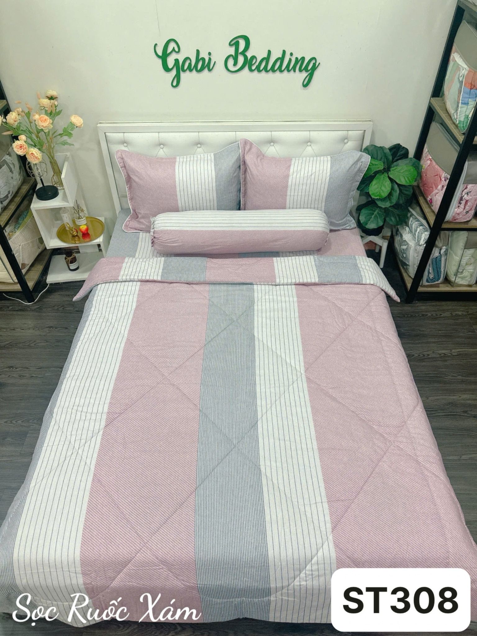 Satin Sọc Ruốc Xám