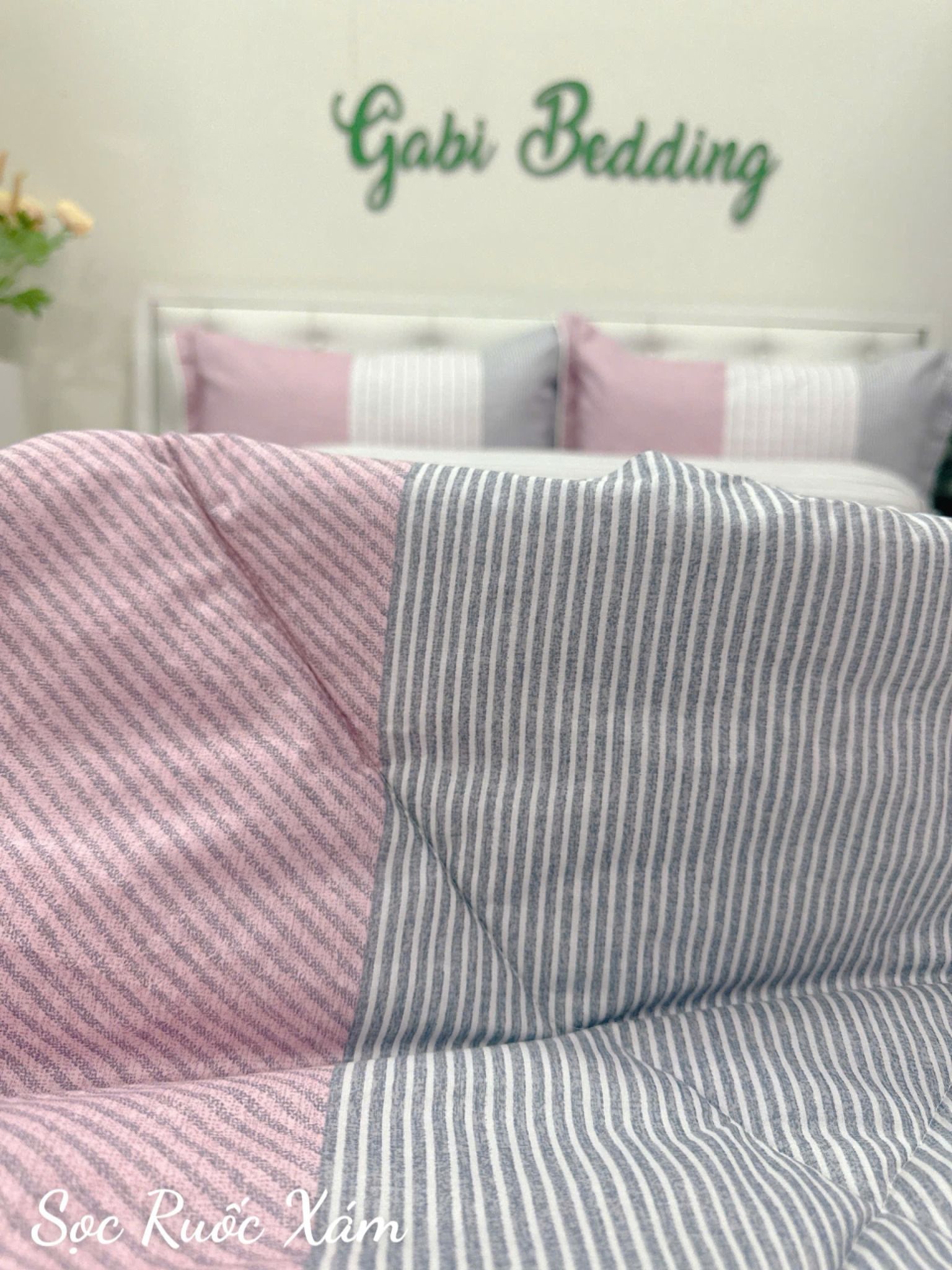 Satin Sọc Ruốc Xám