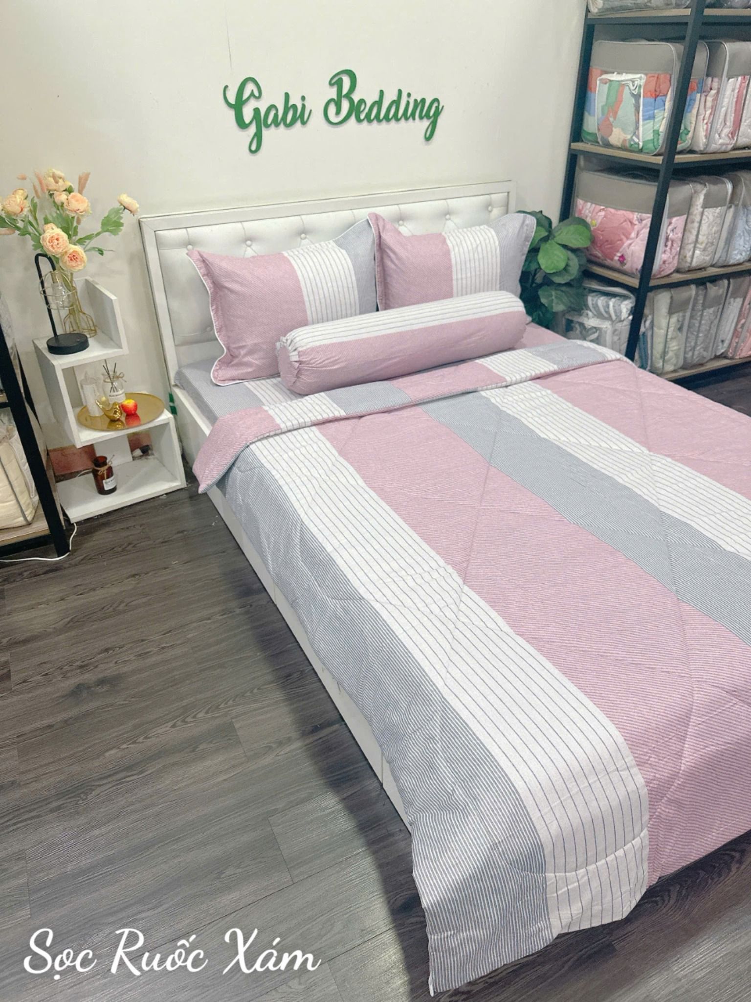 Satin Sọc Ruốc Xám