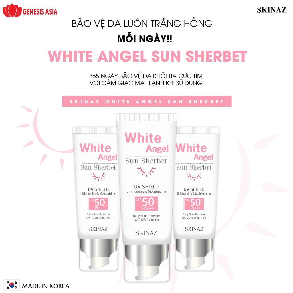 Kem chống nắng White Angel Sun Sherbet SKINAZ 70ml