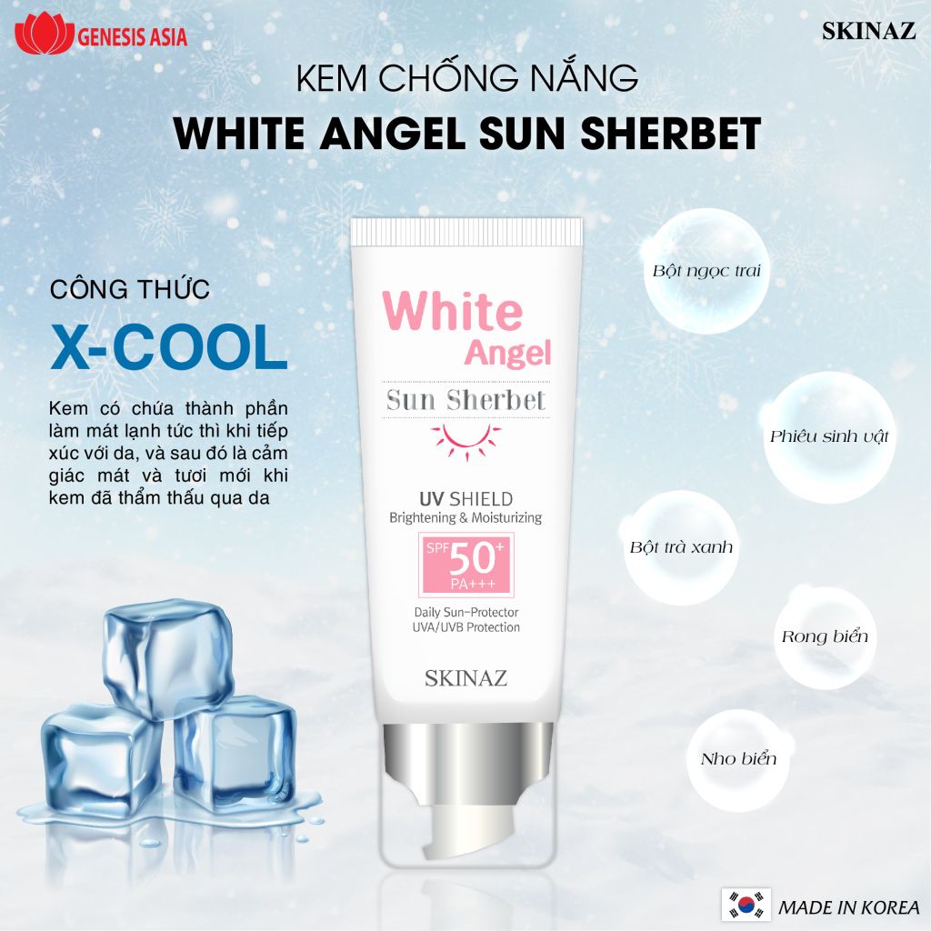 Kem chống nắng White Angel Sun Sherbet SKINAZ 70ml