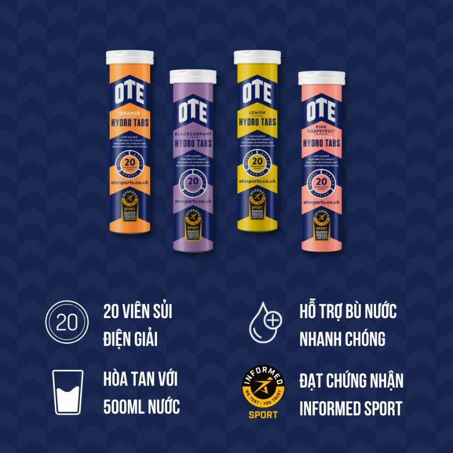 OTE Hydro Tabs Vị Dứa - Sủi điện giải (20 viên)