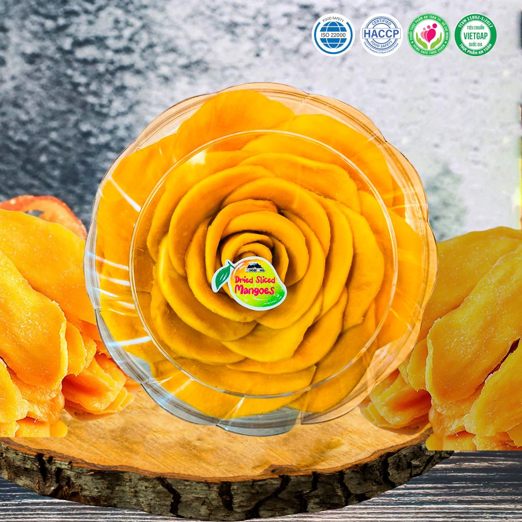 Xoài sấy dẻo xếp hoa LangBiang Food  -  Dried mango (Arrangement as a Rose), 400g (14.1oz)