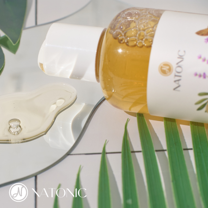 Sữa tắm Oải Hương Natonic - Sạch mụn lưng, da mềm mịn - Chai nắp nhấn 250ml