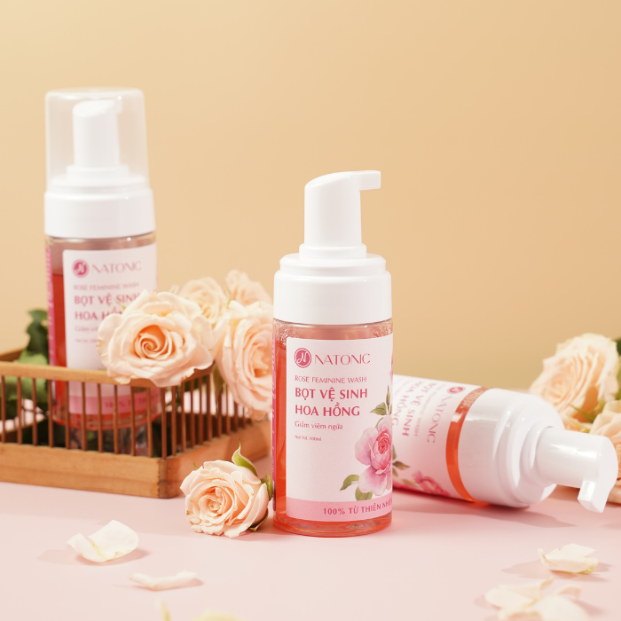 Bọt vệ sinh phụ nữ Hoa Hồng Natonic - 100% từ thiên nhiên, ngăn mùi, giảm viêm ngứa