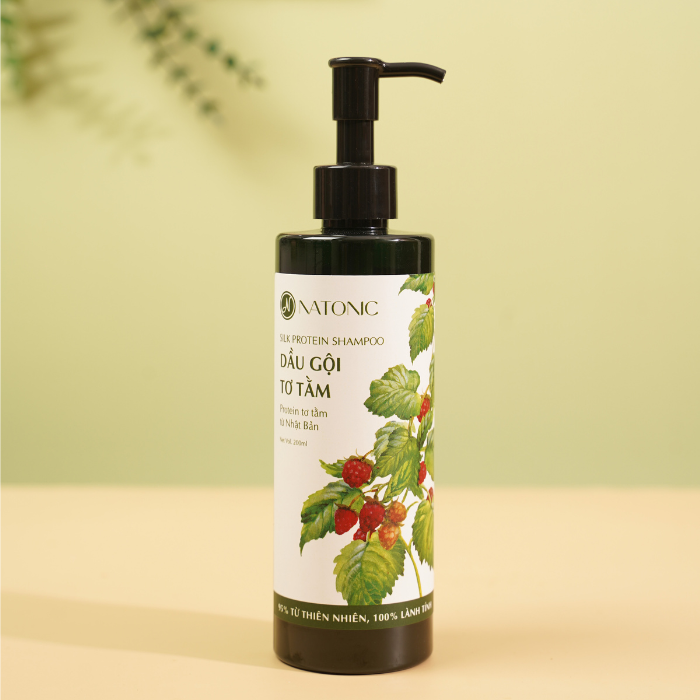 Dầu gội Tơ tằm Natonic - Ngăn rụng tóc, sạch gàu ngứa - Chai 250ml